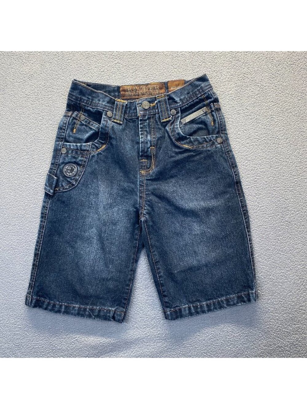 Vtg Y2K Raider Jean Co Denim Shorts Blue Boys Size 6 Zipper